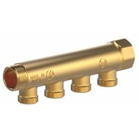 Giacomini – Collecteur composable MF 3/4 portée plate – 4 départs 1/2 – Entraxe 35 mm pour installations plomberie – Distribution efficace eau