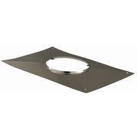 Poujoulat – Plaque d'étanchéité rectangulaire en inox – Pour gaz, fioul, bois, charbon – Dimensions 200x100mm – Accessoire TUBAGINOX flexible