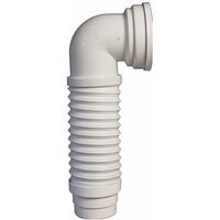 Ceta – Pipe WC extensible coudé en ABS – Ø 93/100 mm – Tube spiralé semi-rigide – Montage rapide et facile – Résistant aux solvants et acides