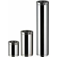 Poujoulat – Conduit de fumée isolé double paroi 950mm – Acier inoxydable – Ø 80mm – Isolation laine de roche haute densité – Pour appareils de chauffage gaz, fioul, bois