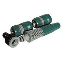 Kit d'arrosage avec lance réglable et raccords 1/2" - Pour tuyau diamètre 19