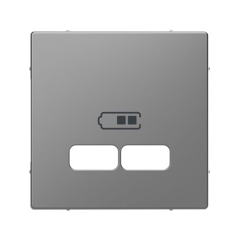 Enchufe 2P+T con 2 USB A, D-Life, aluminio & antracita
