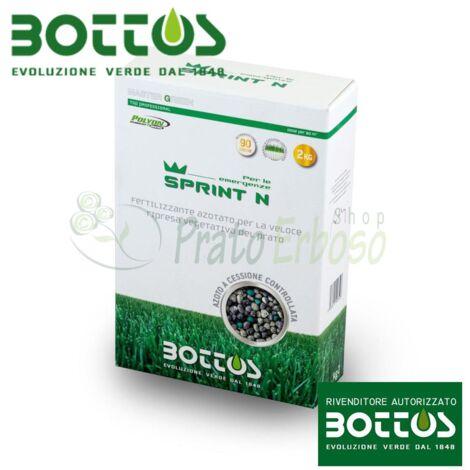 Concime Per Prato Bottos Sprint N 10kg - Fertilizzante Granulare Con Azoto A Rilascio Programmatico, Per Tappeto Erboso