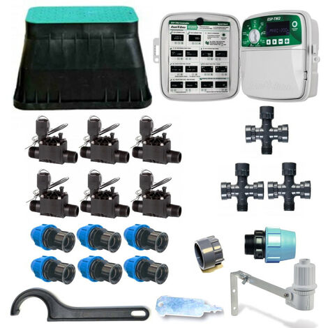 Kit irrigazione Rain Bird a 6 zone con programmatore da esterno