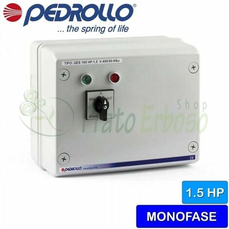 QSM 150 - Quadro elettrico per elettropompa monofase 1.5 HP - Pedrollo