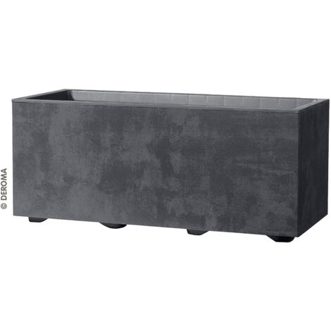 DEROMA Vaso cassetta Millennium Colore Antracite-Vaso fioriera Misura 59x25x25