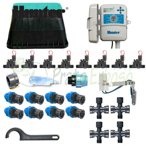 Kit irrigazione Hunter a 8 zone con programmatore da esterno X2