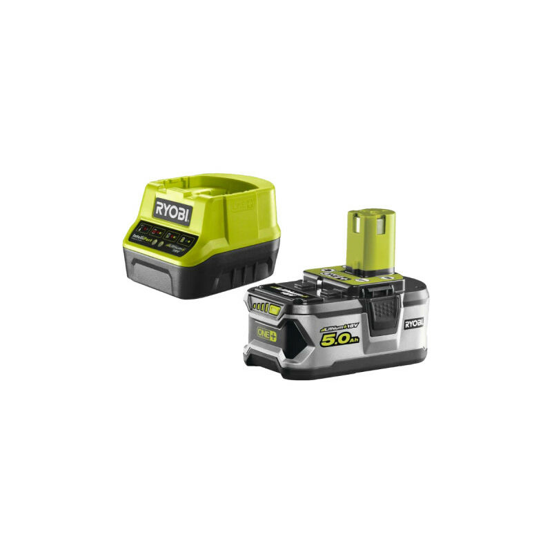 Confezione RYOBI compressore d'aria 18V R18MI-0 - 1 batteria 5.0Ah - 1  caricatore rapido RC18120-150