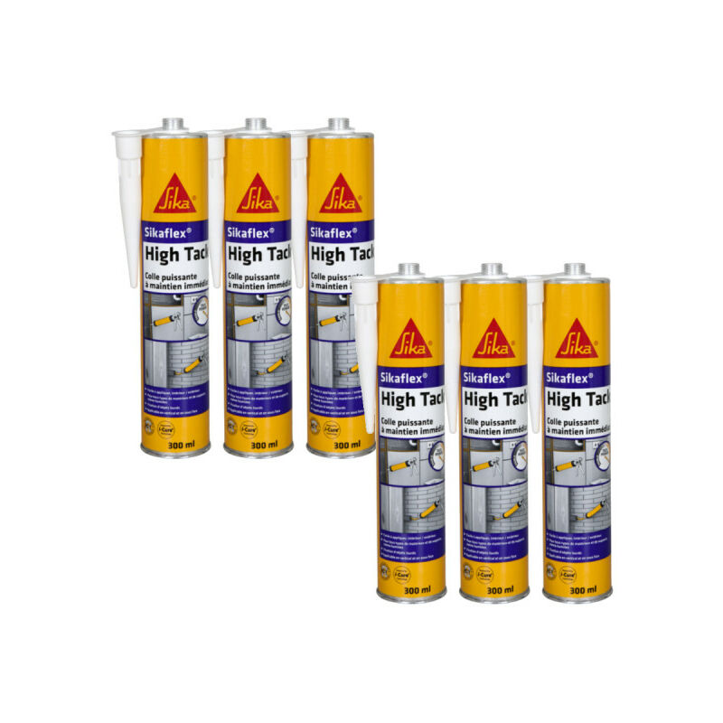 Set di 6 sigillanti a presa rapida - SIKA Sikaflex High Tack - Bianco -  300ml