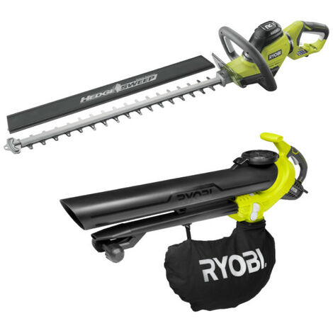 Confezione RYOBI tagliasiepi elettrico 600W RHT6160RS - Aspiratore elettrico 3000W 3in1 RBV3000CESV