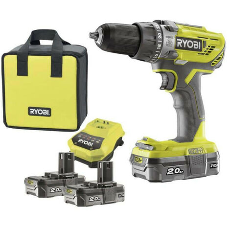 RYOBI Trapano a percussione a 2 velocità RYOBI 2 velocità 18V ONEPLUS - LithiumPlus Batterie 2x 2,0 Ah R18PD3-220S