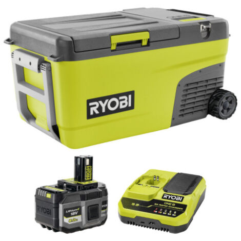 Confezione RYOBI 18V Raffreddatore ibrido su ruote 23 L - 1 Batteria 8.0Ah - 1 Caricabatterie rapido 8.0Ah