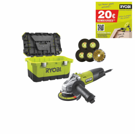 RAG600-115G - Smerigliatrice angolare 600W 115mm - Ryobi RAG600-115G - Smerigliatrice angolare 600W 115mm - Ryobi