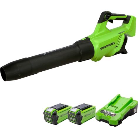 Soffiatore 210 km/h 40V Brushless GREENWORKS - 2 Batterie 2,0Ah - Caricabatterie - GD40ABIIK2X