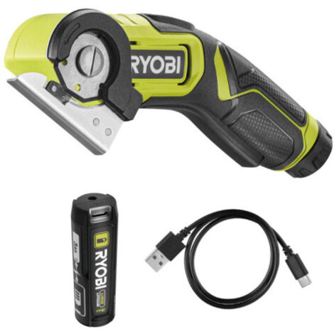 Confezione RYOBI 4V Mini-Saw RCT4-0 - Lama da 38 cm - 1 batteria da 3,0Ah - Cavo USB