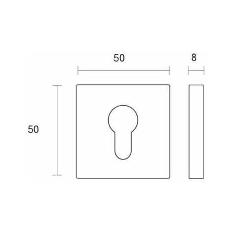 Mostrina in alluminio foro cilindro europeo colore acciaio cromo satinato  argento -placca per porta blindata,placchetta-borchia