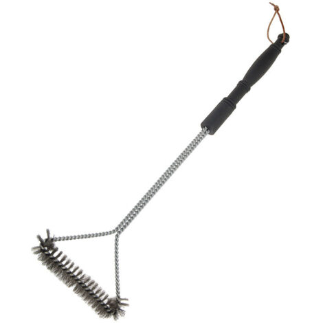 Spazzola per barbecue metallica con manico BBQ 16,3x54,5 cm