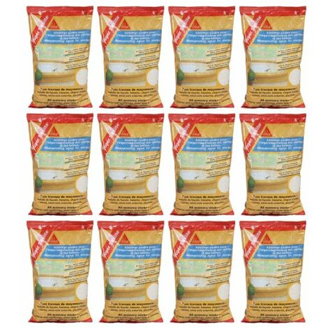 Lotto di 12 additivi in polvere per malte e calcestruzzi impermeabilizzanti - SIKA Super Sikalite - Bianco - 1kg