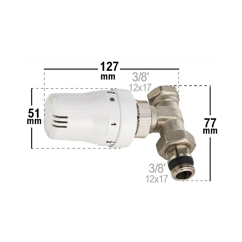 Válvula Termostática de Radiador en L Invertida (1/2) NOYON