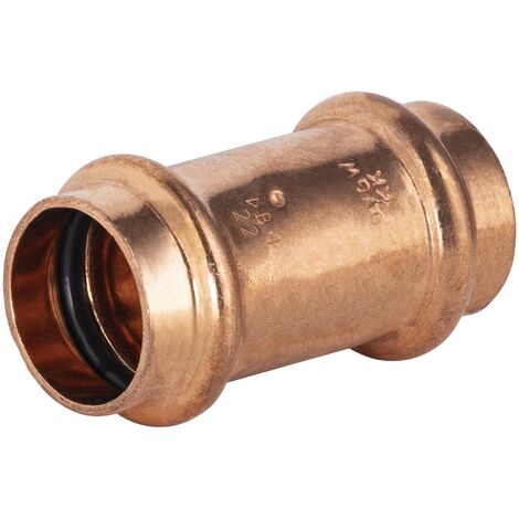 Manguito Cobre Doble Hembra Igual Cobre a Prensar QUICK PLOMBERIE - Hembra Ø22