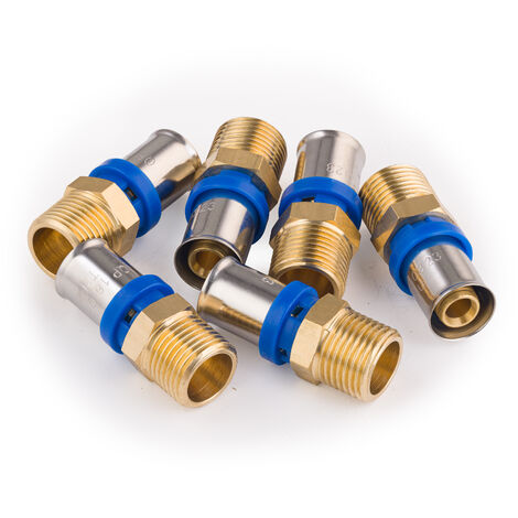 Racores Macho Multicapa a Prensar QUICK PLOMBERIE - Ø16 Macho 1/2 x6 unidades