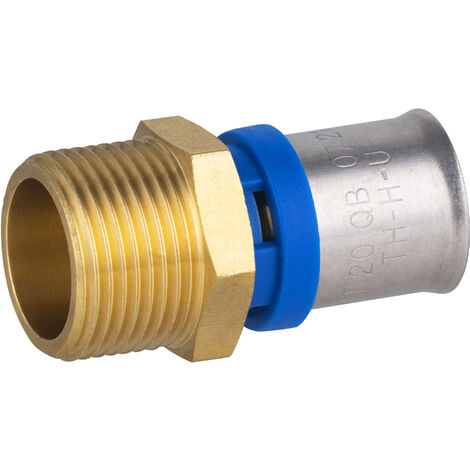 Racor Macho Multicapa a Prensar QUICK PLOMBERIE - Ø20 - Macho 3/4