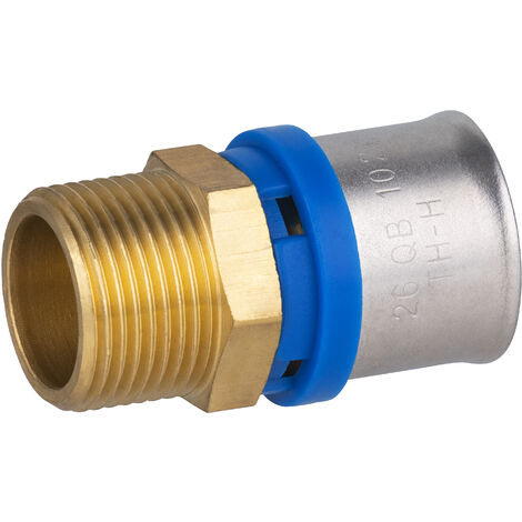 Racor Macho Multicapa a Prensar QUICK PLOMBERIE - Ø26 - Macho 1'