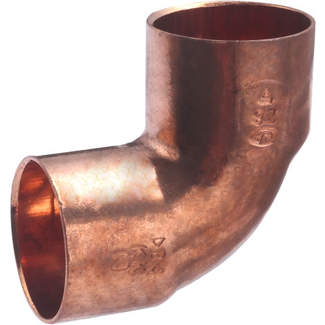 Codo 90° Pequeño Radio Doble Hembra Igual de Cobre para Soldar QUICK PLOMBERIE - Ø28