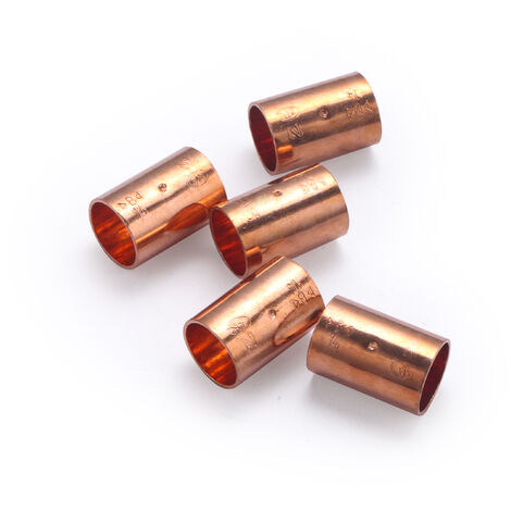Manguito Doble Hembra Igual de Cobre a Soldar QUICK PLOMBERIE - Ø14 x5 unidades