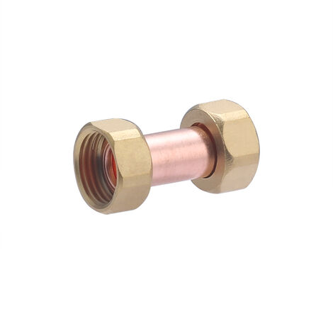 Conector recto 2 tuercas cautivas para atornillar F15x21 - 15x21 para tubo de cobre QUICK PLOMBERIE