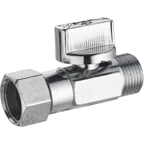 Grifo de cierre para WC macho hembra tuerca giratoria 3/8' QUICK PLOMBERIE recta 1/4 de vuelta de latón cromado