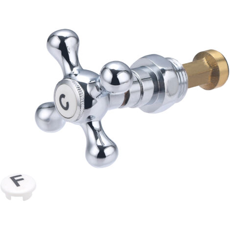 Montura con cruzeta de metal Retro QUICK PLOMBERIE -  Macho 1/2 x 3/4 con pastillas C y F