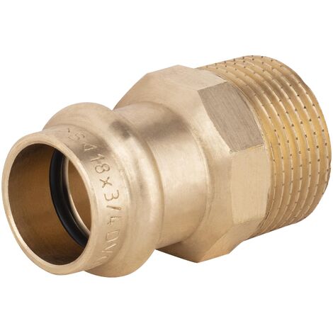 Manguito Macho Cobre a Prensar QUICK PLOMBERIE - Ø18 Macho 3/4