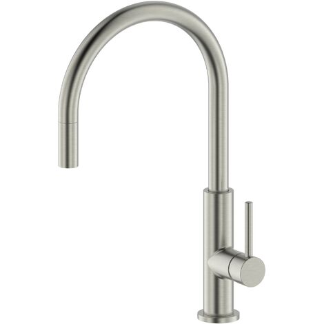 Grifo de Fregadero Alto ILHEA by Eurosanit Acero Inoxidable Cepillado
