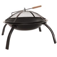 Outsunny Outdoor Metal Fire Pit Round Firepit Wood Burning Heater