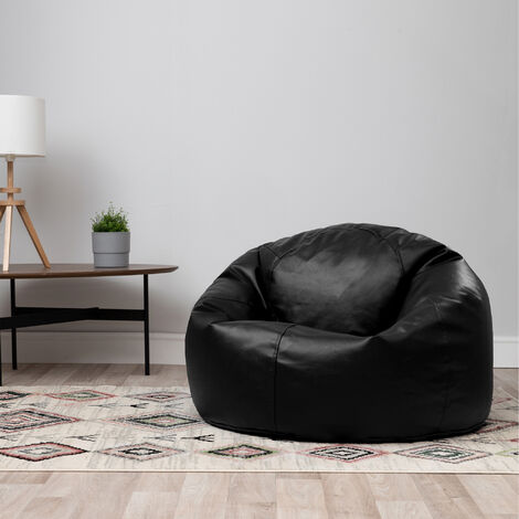 white leather bean bag