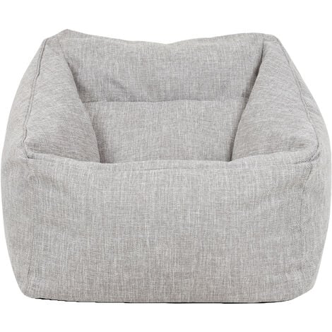 icon Pouf Fauteuil en Textile Tissé Bodo, XL Poufs de Salon, Gris