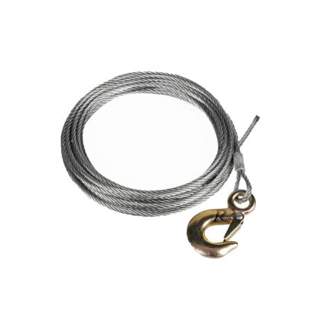 Câble en acier 10 mètres diamètre 5mm avec crochet