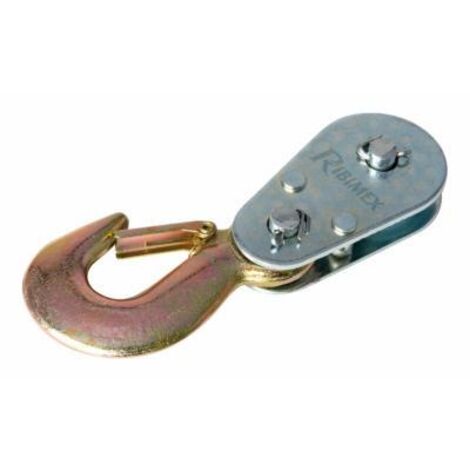 Ribimex – Poulie de mouflage 2 tonnes – Capacité de levage élevée – Pour charges lourdes – Direction de force modifiable – Treuil et palan