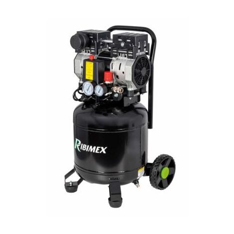 Ribimex – Compresseur électrique vertical 1cv 24 litres silencieux – Moteur 220-240V – Pression max 8 bars – Débit d'air 160 L/min (1/2)