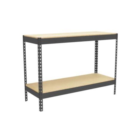 Table de travail en métal anthracite bois 400 kgs dim.877x1210x460mm sans vis