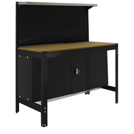 Établi métal anthracite bois capacité charge 600 kgs dim.1445x1210x610mm à visser
