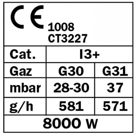 Réchaud à gaz 3 pieds en fonte bruleur en fonte 8000w