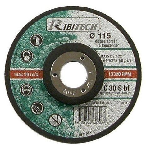 Ribitech - Disque Abrasif Ø125 Tronçonner Matériaux 125X3,2X22,2 (1/3)