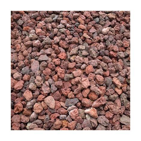 Pouzzolane décorative rouge 7/15 – 20 sacs de 20 kg – Roche volcanique concassée pour drainage et embellissement extérieur – Scmc - 20x20kgs
