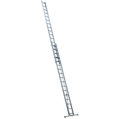 Escalux – Échelle aluminium coulissante 2x17 échelons – Hauteur de travail 8,80 m – Charge maximale 150 kg – Pour chantiers humides (1/5)