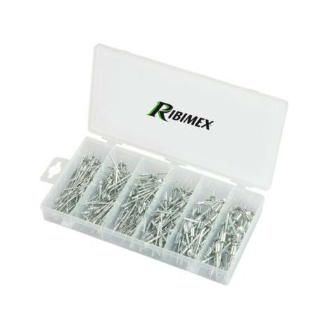 Ribimex – Lot de 320 rivets en aluminium et clous acier galvanisé – Pour assemblage bois et métal – Coffret de rangement inclus