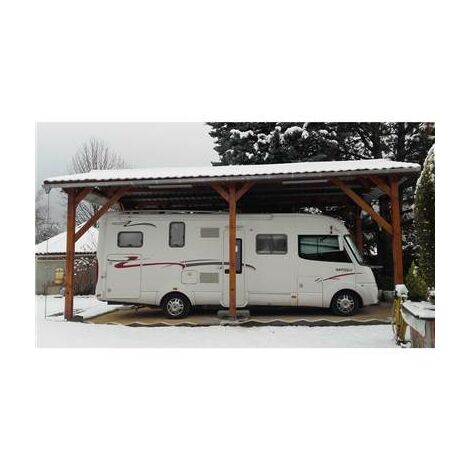 Abri Deux Pentes, 450cmx650cm, Bois DOUGLAS Français, Carport, Auvent, Abri Camping-car