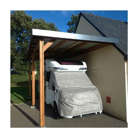 Abri Toit Plat Adossé dimensions aux choix Bois DOUGLAS Français PEFC - 400cmx650cm