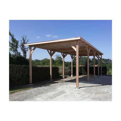 Abri Toit Plat, 500cmx1150cm, Bois DOUGLAS Français, Carport, Auvent, Abri Camping-car